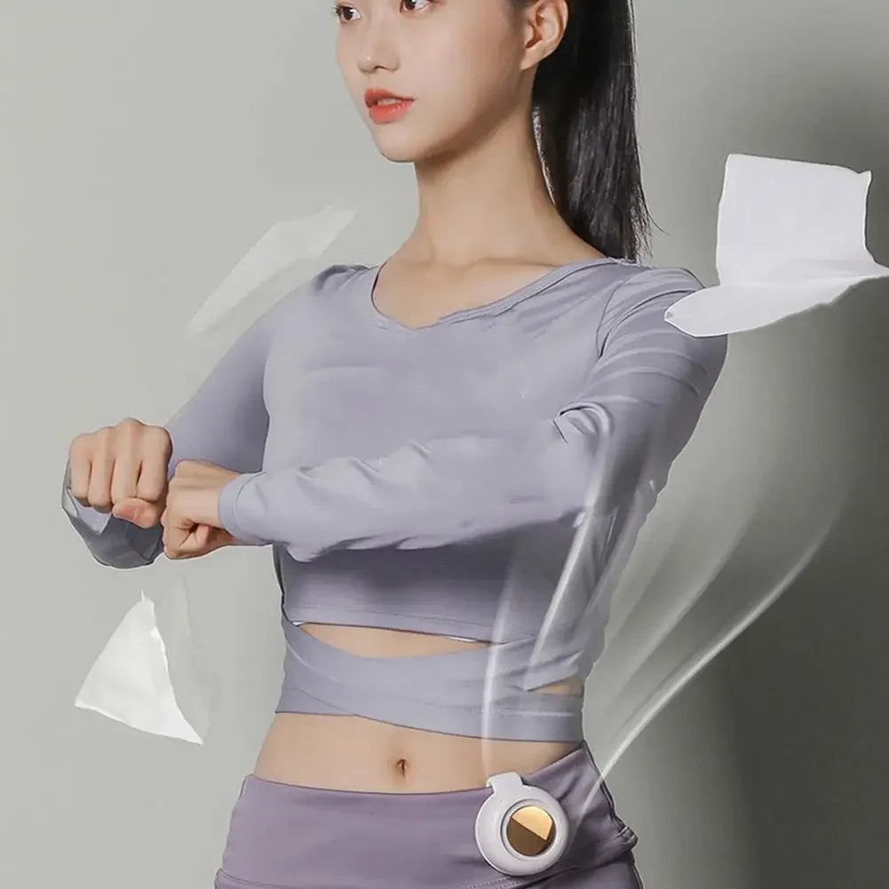 NEW Portable Silent Mini Bladeless Electric Fan,Small fan Clip on Shirt Waist Mini Bladeless Fan Adjustable 3-Speed For Outdoor