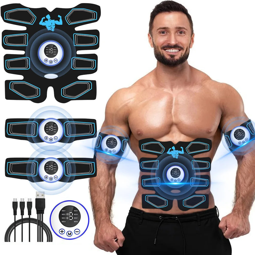 Muscle Stimulator Pads EMS Ab Stimulator Abs Trainer for Body Shaping Abdominal Exercise Equipment Unisex