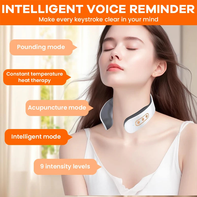 New Electric Neck Massager TENS Pulse Rechargeable Low Frequency Pulse Cervical Smart Electric Neck Massager
