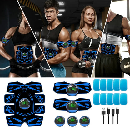 EMS Ab Stimulator Abs Trainer Waist Trainer Belt for Home Use 8-Pack Abs Toning with Remote Portable Fitness Equipment