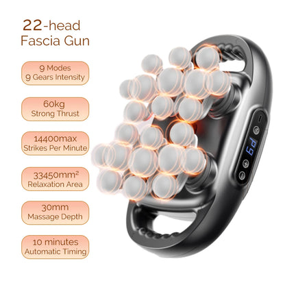 22-Head Fascia Gun High-Frequency Vibration Body Massage Gun Back and Waist Massager Neck Shoulder Massager Muscle masajeador