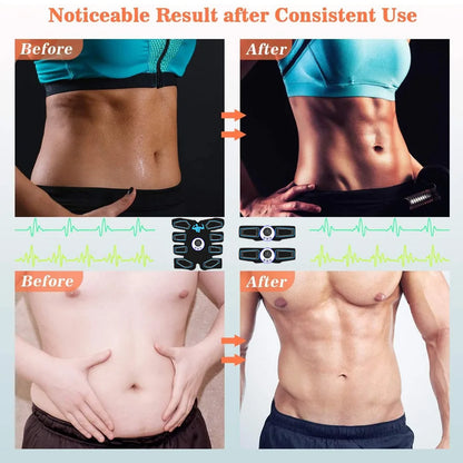 Muscle Stimulator Pads EMS Ab Stimulator Abs Trainer for Body Shaping Abdominal Exercise Equipment Unisex