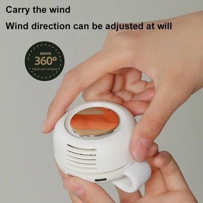 NEW Portable Silent Mini Bladeless Electric Fan,Small fan Clip on Shirt Waist Mini Bladeless Fan Adjustable 3-Speed For Outdoor