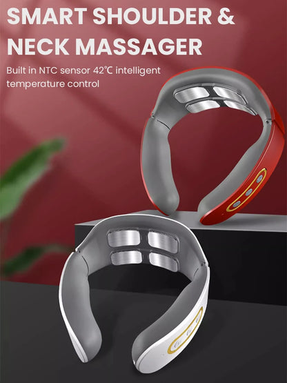 New Electric Neck Massager TENS Pulse Rechargeable Low Frequency Pulse Cervical Smart Electric Neck Massager