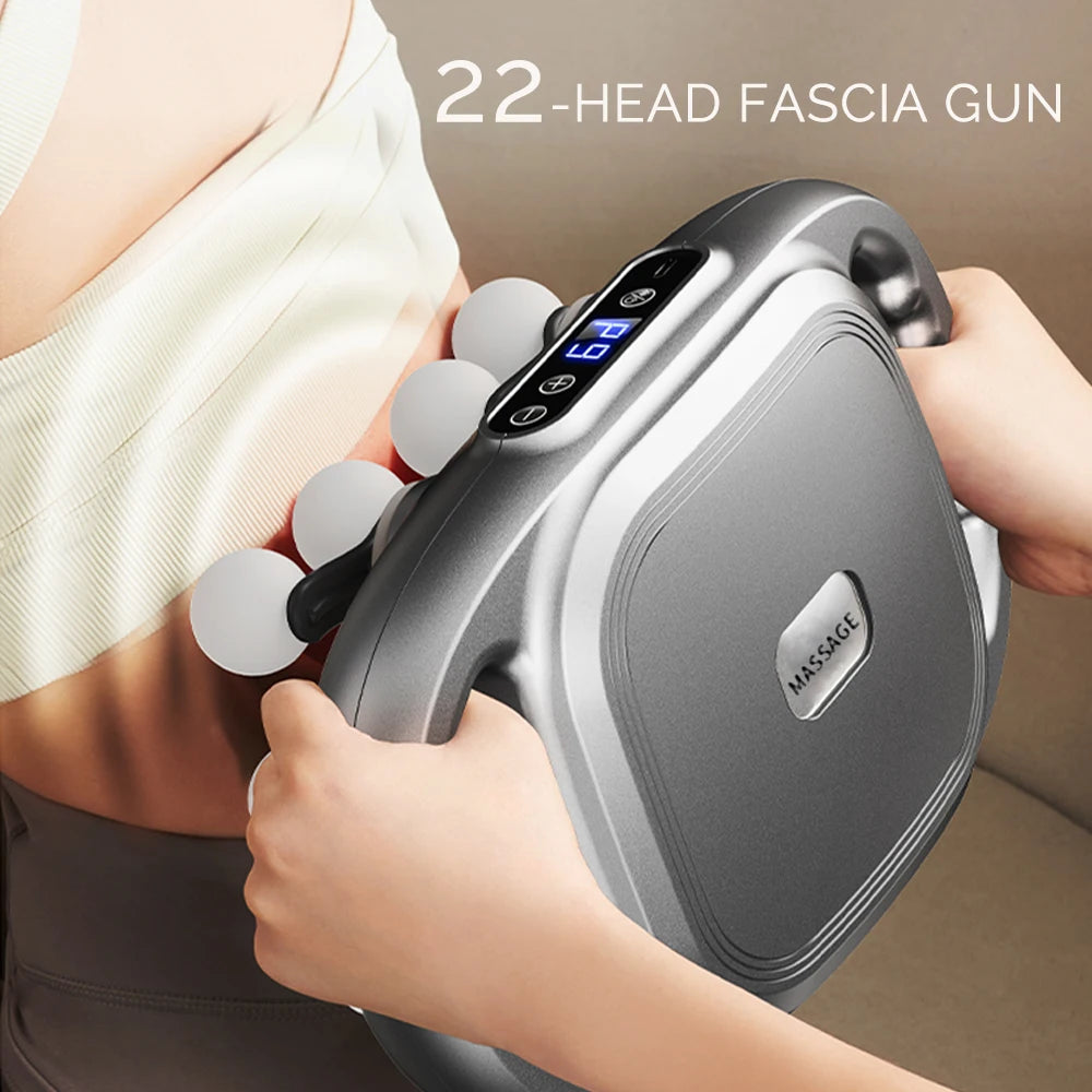 22-Head Fascia Gun High-Frequency Vibration Body Massage Gun Back and Waist Massager Neck Shoulder Massager Muscle masajeador