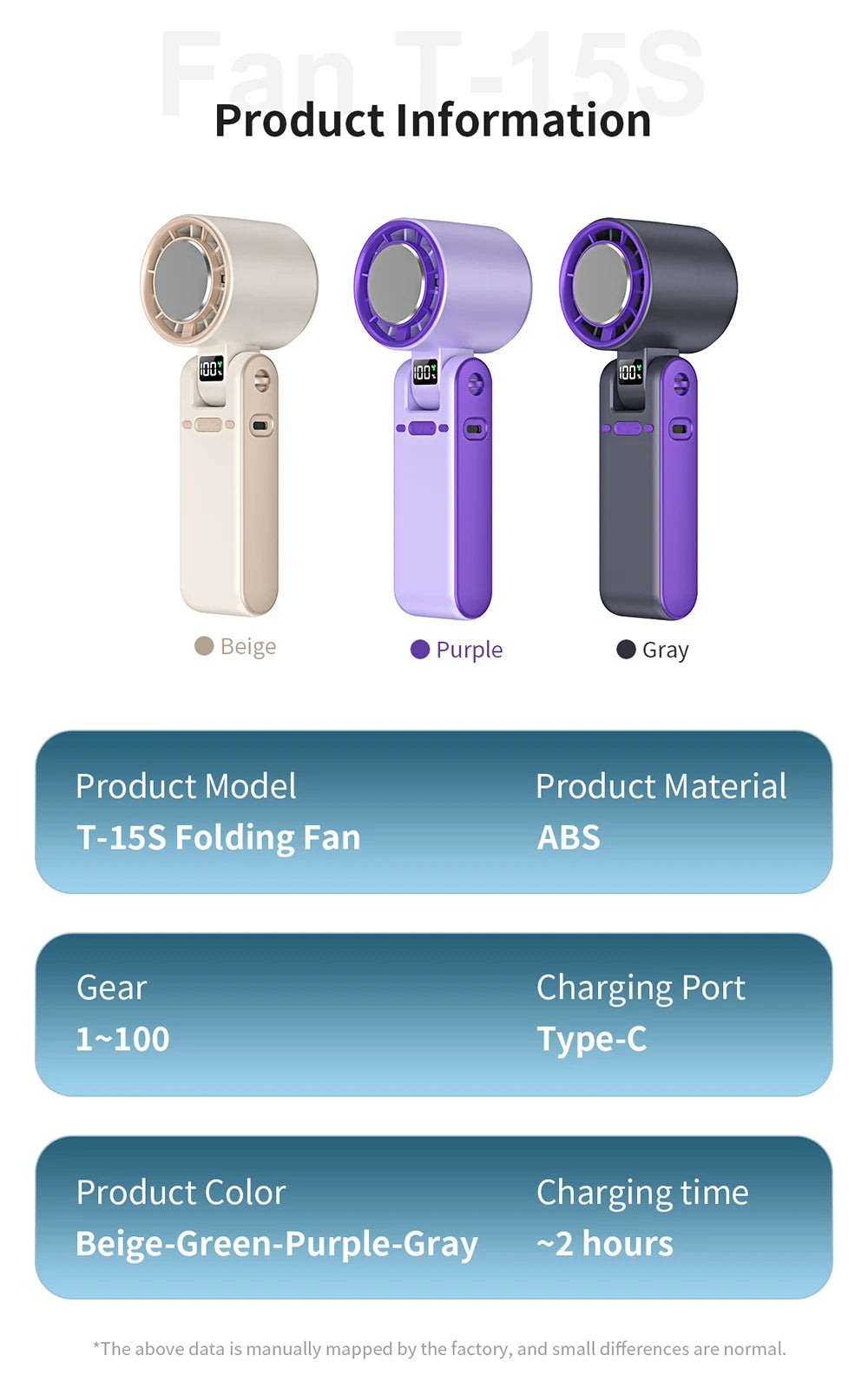 Mini Fan Portable Neck Air Cooling Fan Rechargeable Foldable Handy Fan Small Handheld Cool Fan Outdoor Neck Handing Fan 3000mAh