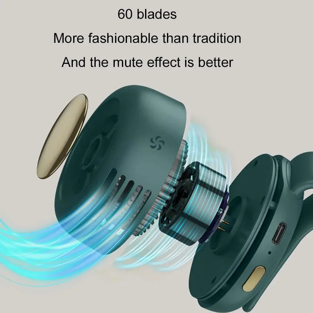 NEW Portable Silent Mini Bladeless Electric Fan,Small fan Clip on Shirt Waist Mini Bladeless Fan Adjustable 3-Speed For Outdoor