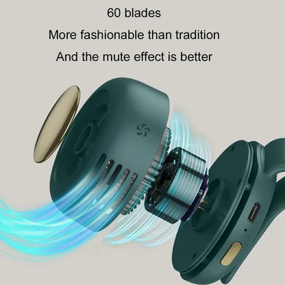 NEW Portable Silent Mini Bladeless Electric Fan,Small fan Clip on Shirt Waist Mini Bladeless Fan Adjustable 3-Speed For Outdoor