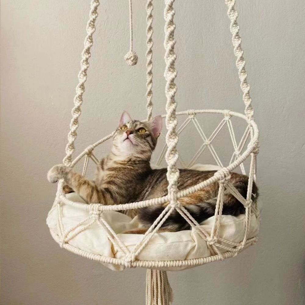 Hand-Woven Bohemian Cat Hammock