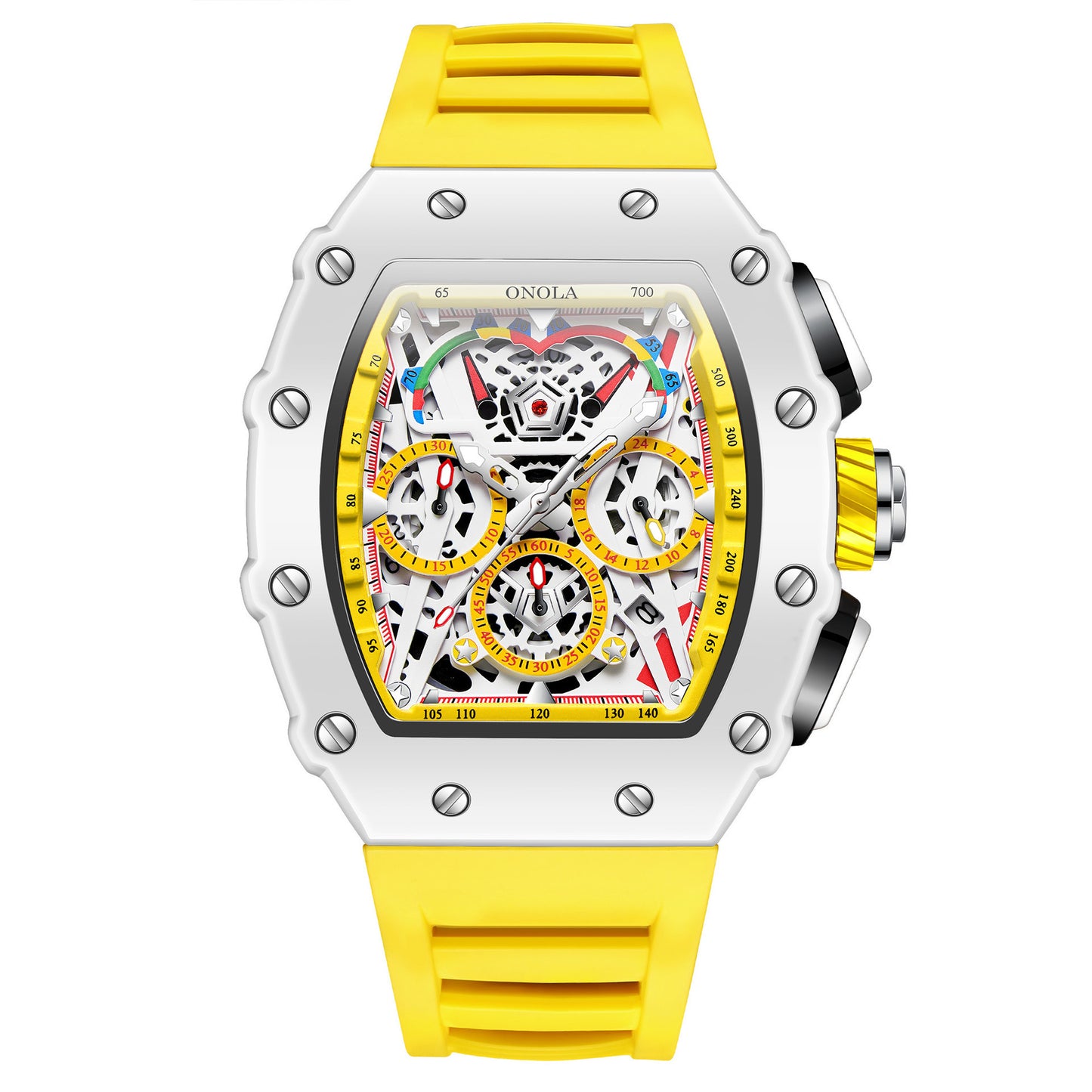 Multifunctional Waterproof Quartz Watch with Silicone Strap